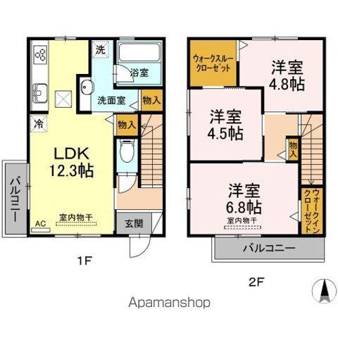 エスペラール西里W(3LDK)の間取り写真