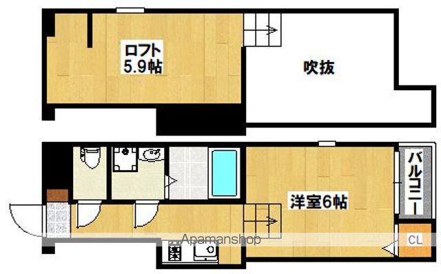 ハーモニーテラス墨江(ワンルーム/1階)の間取り写真