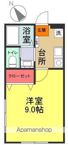 ル・シェル・ブルー(1K/1階)の間取り写真