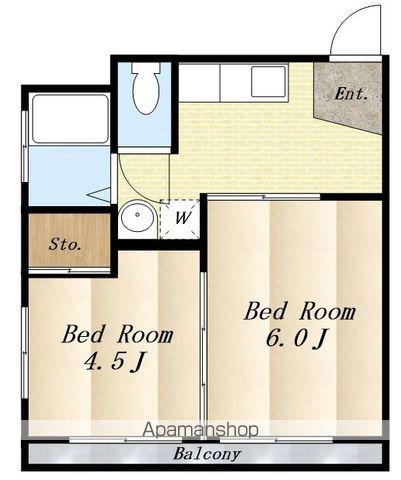 サンエイビル(2K/4階)の間取り写真