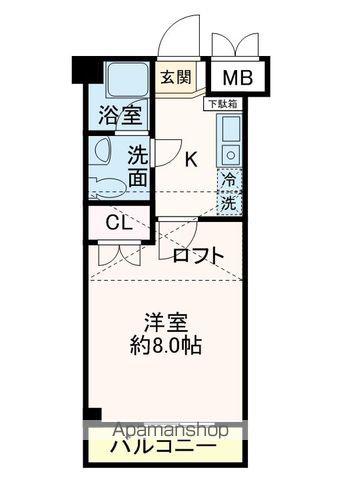 クレオ舞浜Ⅲ(1K/5階)の間取り写真