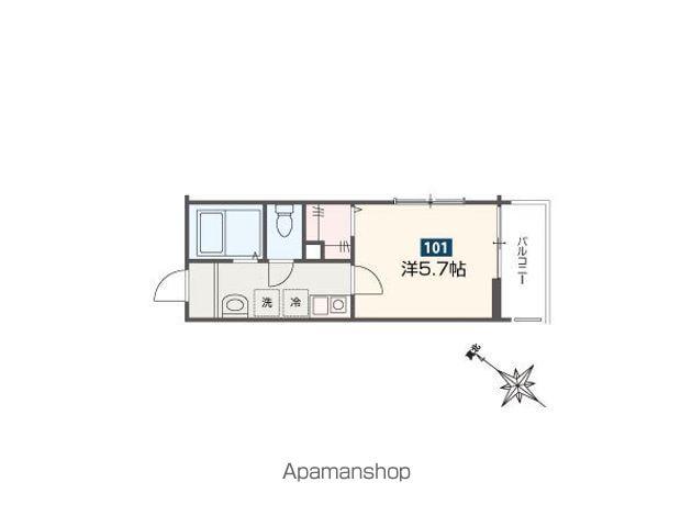 MELDIA東岩槻前(1K/1階)の間取り写真