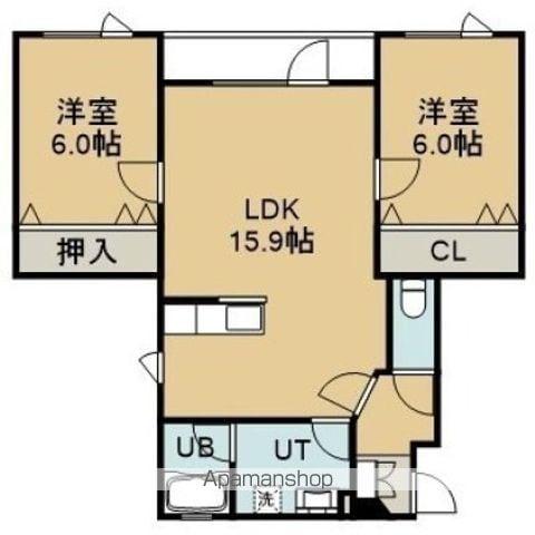 ダジュール(2LDK/1階)の間取り写真