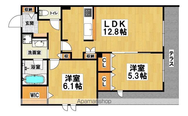 堺市北区百舌鳥本町1丁ヘーベルメゾン(2LDK/1階)の間取り写真