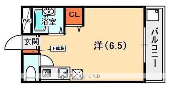シャンテー長尾家具(ワンルーム/2階)の間取り写真