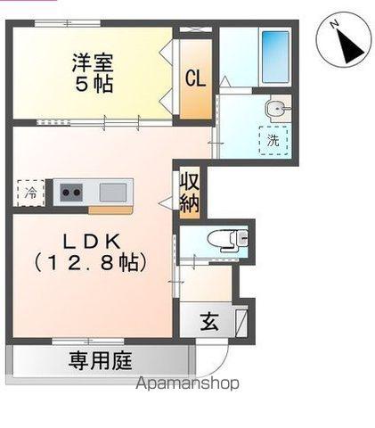 シェルル キクエイ(1LDK/1階)の間取り写真