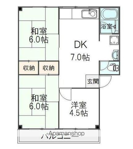 グリーンパーク南柏(3DK/3階)の間取り写真