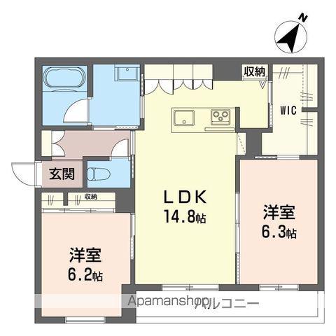 ベルクルーⅢ(2LDK/3階)の間取り写真