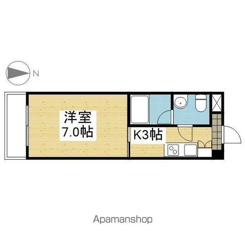 エルミオーレⅠ(1K/3階)の間取り写真