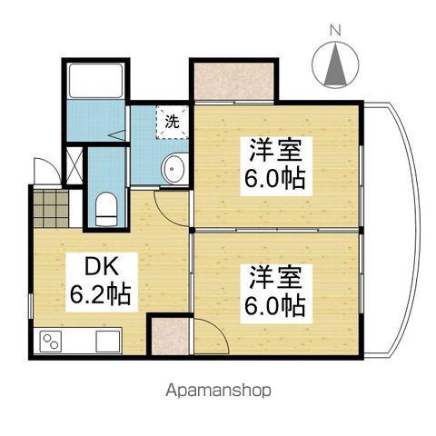 アップルリング(2DK/4階)の間取り写真