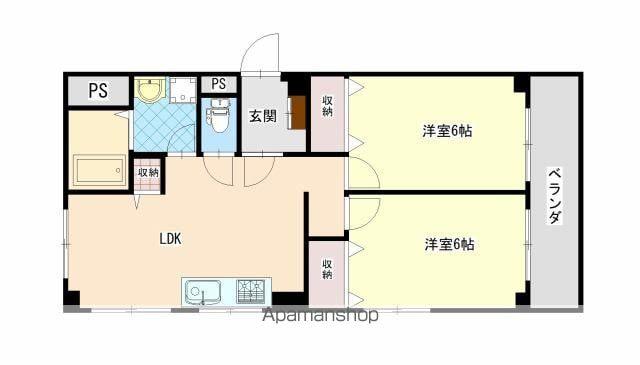 青山ハイツ(2LDK/2階)の間取り写真
