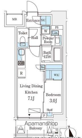 シーズンフラッツ浅草六丁目(1DK/3階)の間取り写真