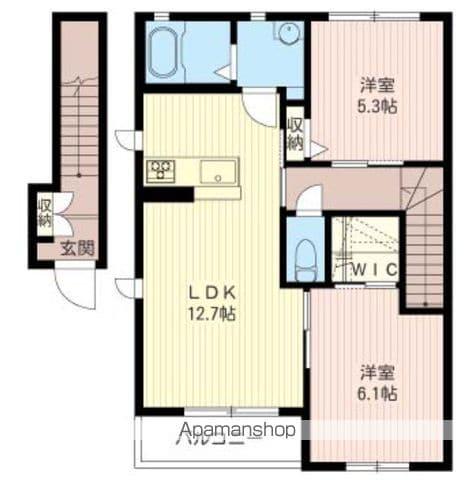 アーバンヒルズC(2LDK/2階)の間取り写真