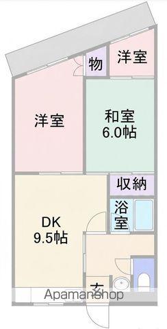グランドハイツみきまち(2LDK/2階)の間取り写真