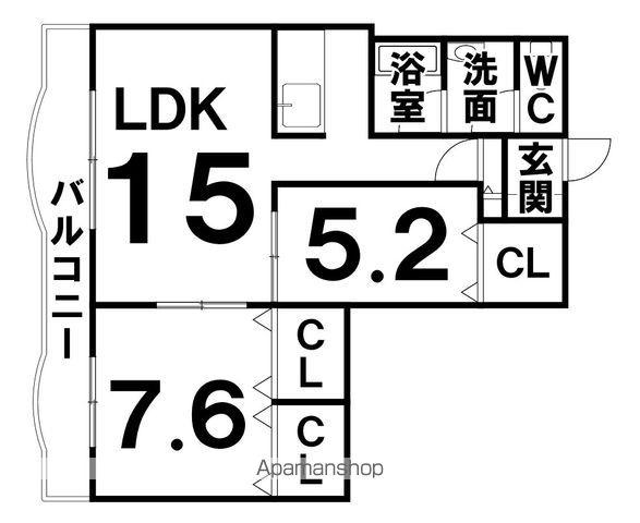 メゾーンクリオネ22(2LDK/3階)の間取り写真