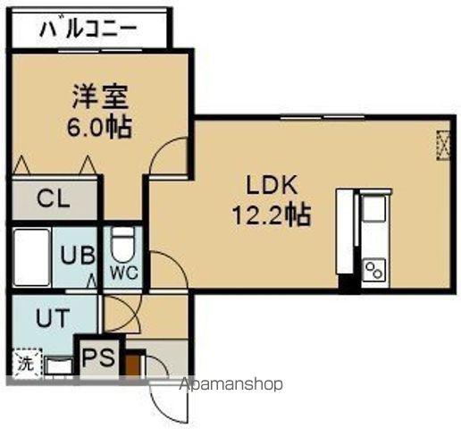 FUTURA宝来(1LDK/3階)の間取り写真