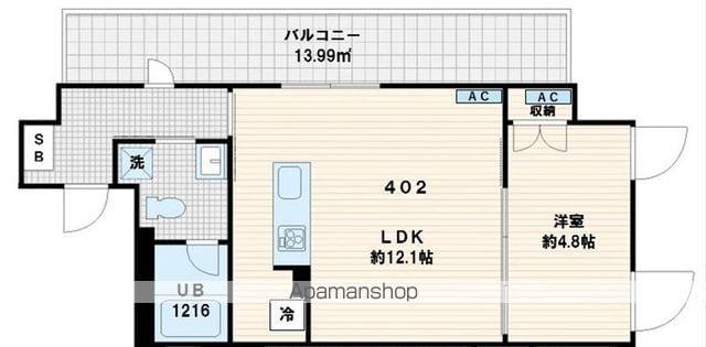 FULLEA代々木(1LDK/4階)の間取り写真