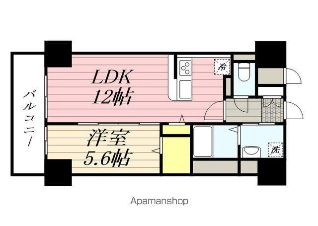 ル・シエール清水(1LDK/4階)の間取り写真