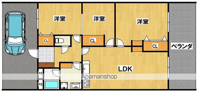 杉本コーポ(3LDK/1階)の間取り写真