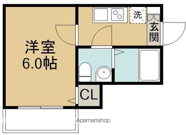 エバーズ鶴ヶ島(1K/1階)の間取り写真
