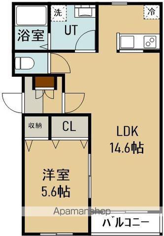 グランメール本通Ⅱ(1LDK/2階)の間取り写真