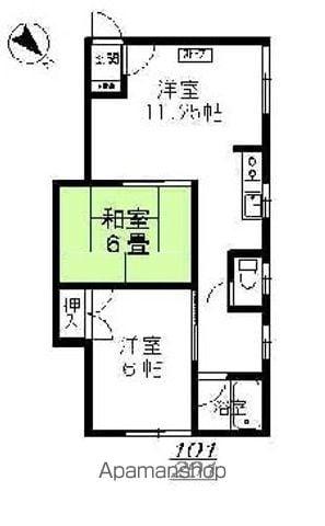 ベルメゾン元町B棟(2LDK/1階)の間取り写真