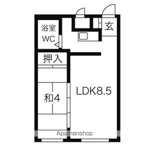 創成グランドハイツ(1DK/7階)の間取り写真