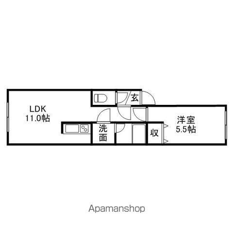 リッツ麻生(1LDK/3階)の間取り写真