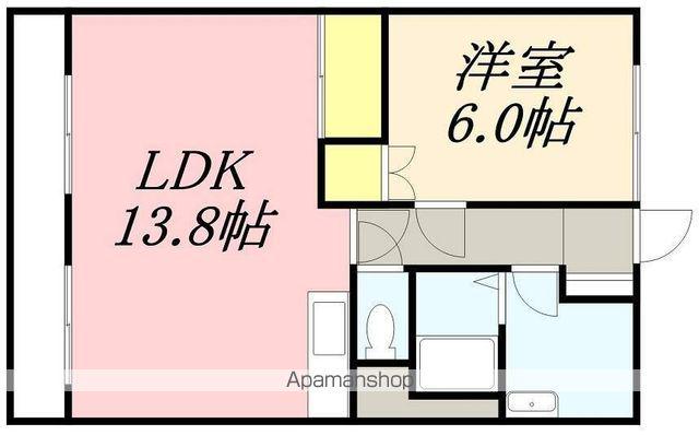 ロイヤルシティ参番館 若松町(1LDK/5階)の間取り写真