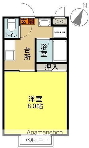 クゥオードループル(1K/2階)の間取り写真