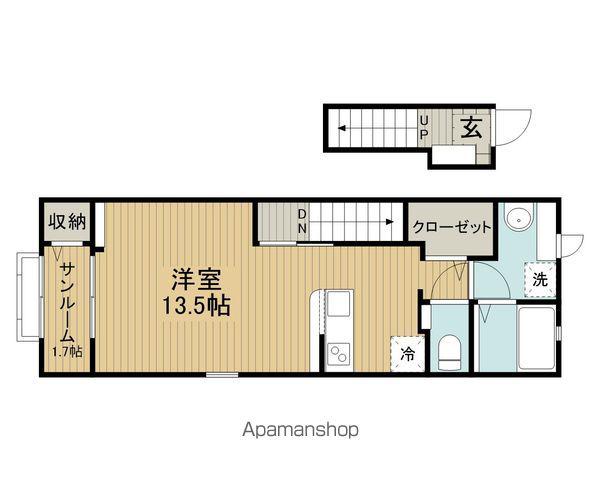 エクラテラス B(ワンルーム/2階)の間取り写真