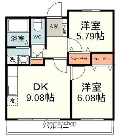 GRAN-S TAKAHASHI(2DK/1階)の間取り写真