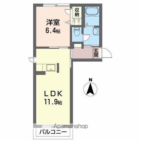 セレーノⅢ(2DK/1階)の間取り写真