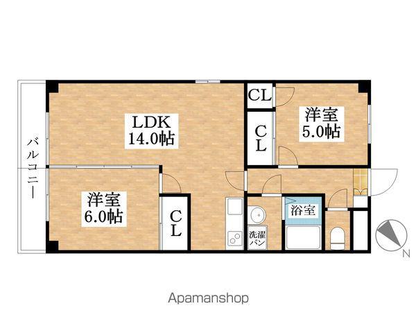 ネスパルド江南(2LDK/1階)の間取り写真