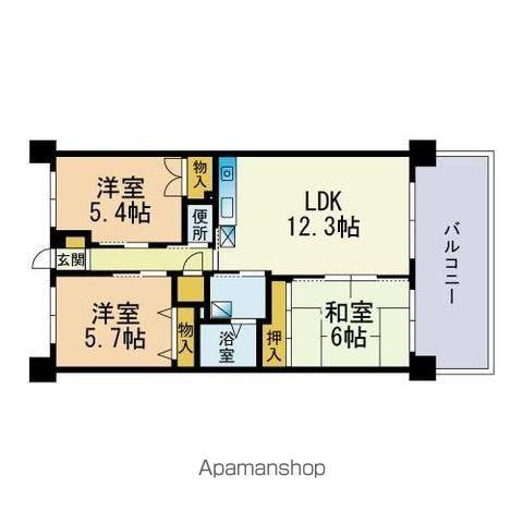 光安ビル(3LDK/5階)の間取り写真