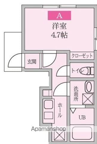 グレースシティ南柏Ⅱ(1K/1階)の間取り写真