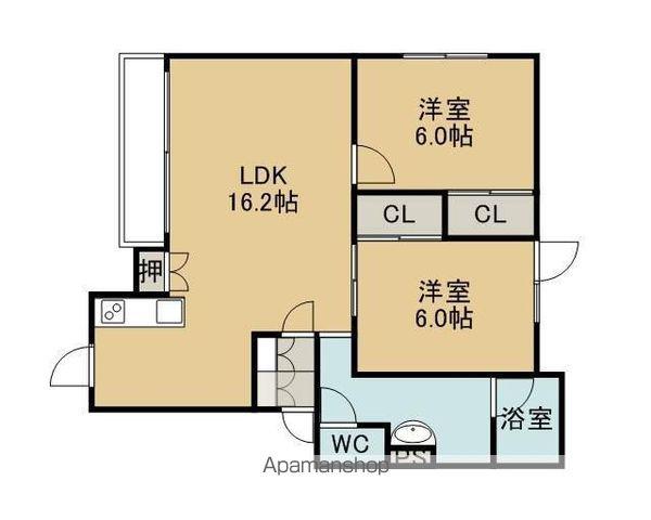 モンブラン6(2LDK/1階)の間取り写真