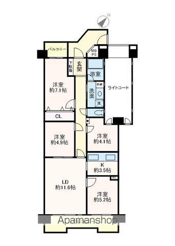 エルシティ新浦安4番館(4LDK/3階)の間取り写真