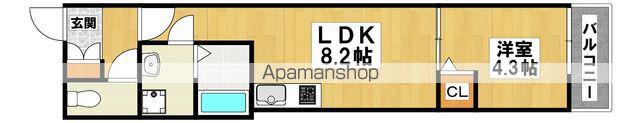 東羽衣3丁目アパート(1LDK/3階)の間取り写真