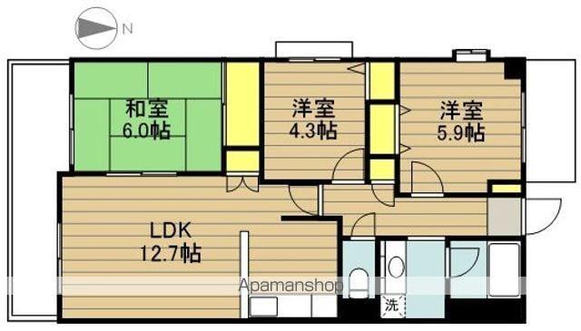 プレイヤード戸田(3LDK/6階)の間取り写真