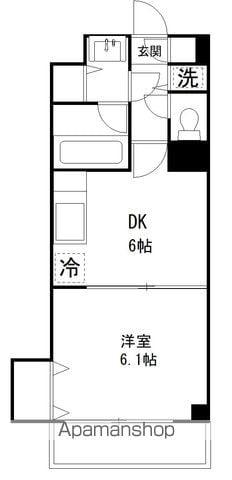 グリュック(1DK/1階)の間取り写真