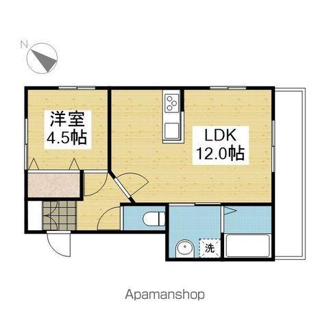 MKO中須賀B棟(1LDK/2階)の間取り写真