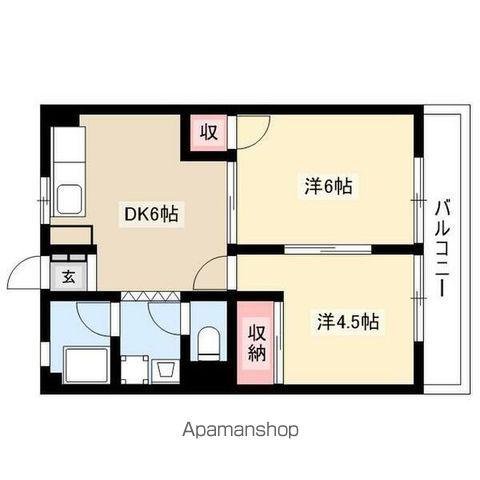 メゾン大鐘(2DK/2階)の間取り写真