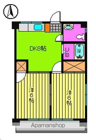 シャトレー築山(2DK/4階)の間取り写真