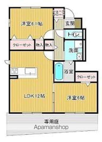 ヴェルドミール(2LDK/1階)の間取り写真