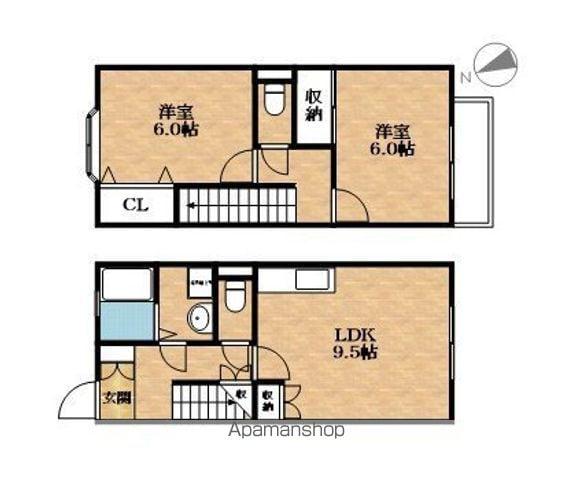 パルシックス(2LDK/1階)の間取り写真