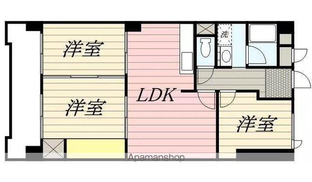 警固ハウス(3LDK/7階)の間取り写真