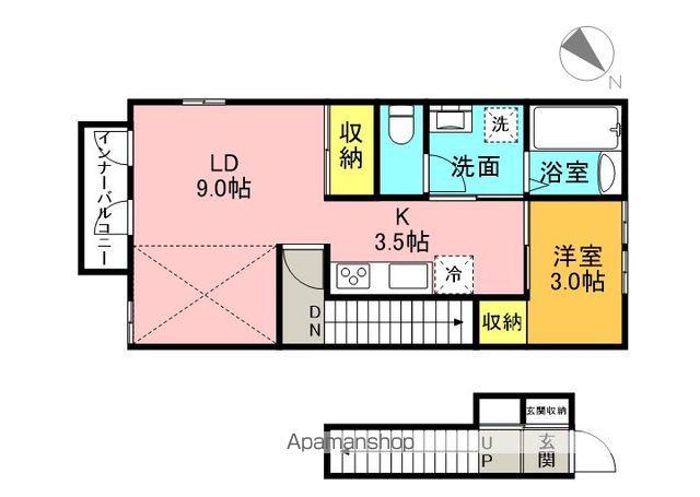 BELLE LEAD ROOTS(1LDK/2階)の間取り写真