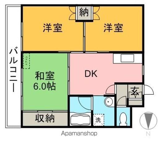 パークマンションアイワ(3DK/6階)の間取り写真