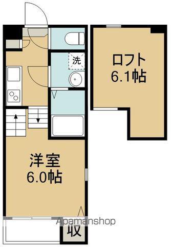 ホロニナテラス(1K/2階)の間取り写真